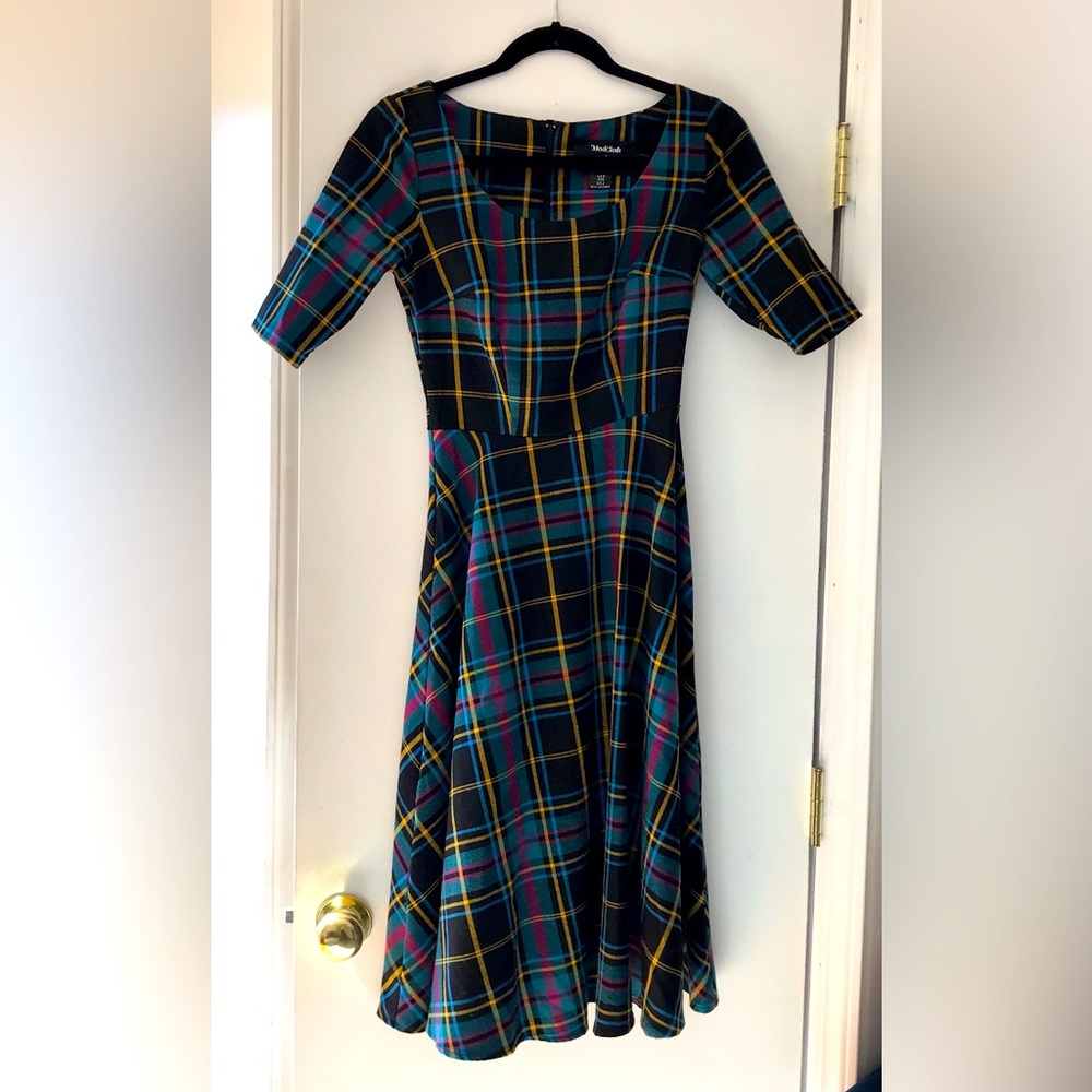 ModCloth x Collectif fit & flare plaid dress